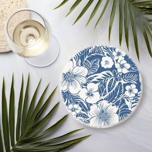 Tropisk Blommigt i Blue & White Underlägg