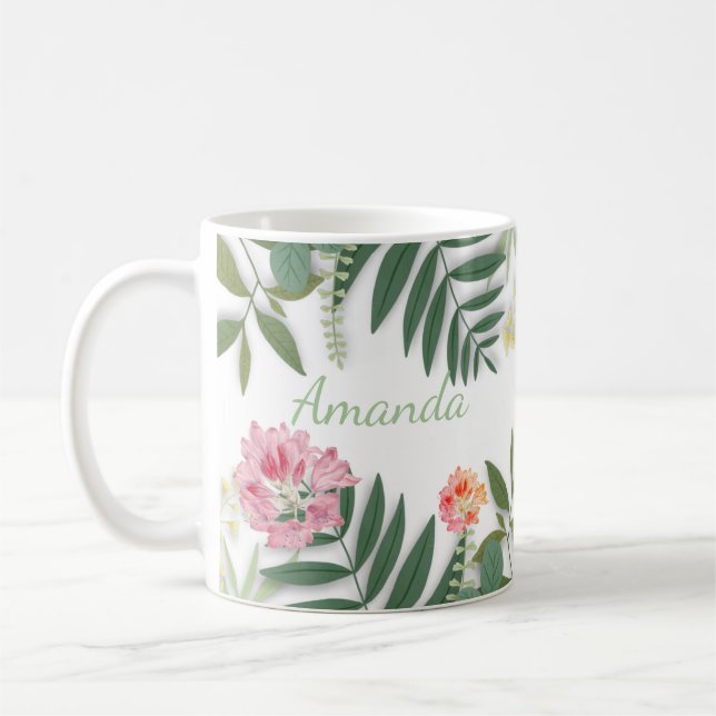 Tropisk Blommigt Kaffemugg (Vänster)