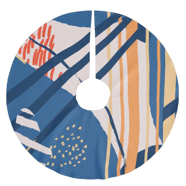 Tropisk Blommigt: Modern rubrik Julgransmatta Borstad Polyester (Framsidan)