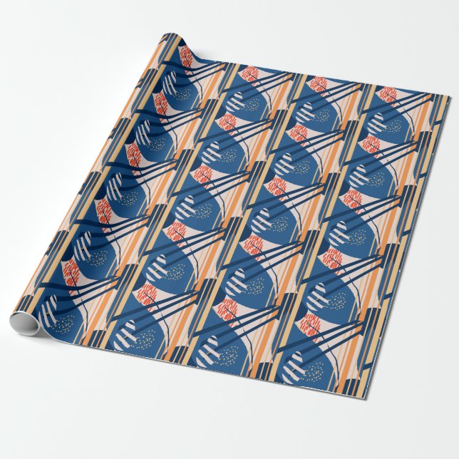 Tropisk Blommigt: Modern rubrik Presentpapper (Utrullad)