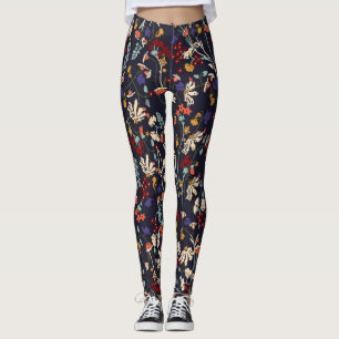 Tropisk Blommigt: Slumpmässig botanisk Vintage. Leggings