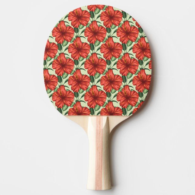 Tropisk blommigt sömlösa blommor utan mönster pingisracket (Framsidan)