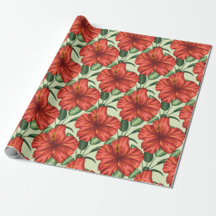 Tropisk blommigt sömlösa blommor utan mönster presentpapper