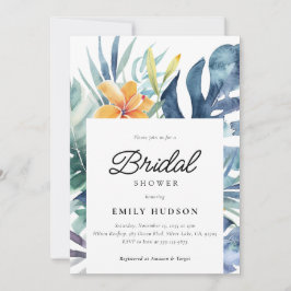 Tropisk Blommigt Sommarfärgad Möhippa Inbjudningar