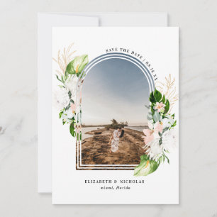 Tropisk Blommigt Spara datum i Boho Datumet