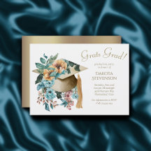 Tropisk Blommigt Studenten Hat och Tassel Party