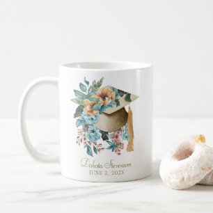 Tropisk Blommigt Studenten Hat och Tassel Party Kaffemugg