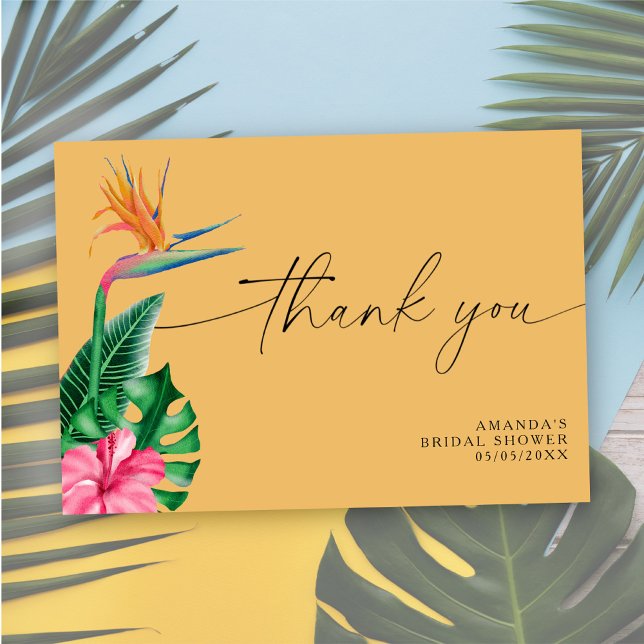Tropisk blommigt - tack möhippa kort (Skapare uppladdad)