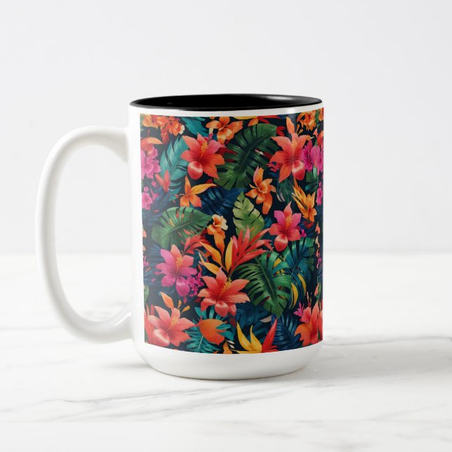 Tropisk Blommigt Två-Tonad Mugg (Vänster)