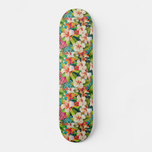 Tropisk blomster oljemålning stil mini skateboard bräda 18,5 cm