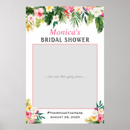 Tropisk blomster sommar bröllopsdusch foto rekvisi poster