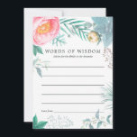 Tropisk blomster sommar bröllopsdusch rådkort<br><div class="desc">Mint,  rosa och gula exotiska sommars bröllopsdusch råd för brudkort med peonior,  eukalyptus,  rosehip,  suckulent,  lisianthus och mentolblad.</div>