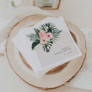 Tropisk blomsterbåge pappersservett