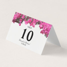 Tropisk blomsterbröllopsvikbart bordskort kort