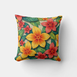 tropisk blomsterdesign kudde