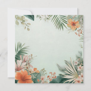 Tropisk blomsterkort spara datumet