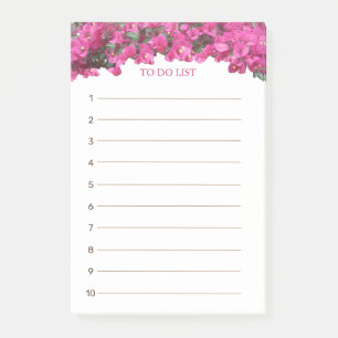 Tropisk blomsterlista att göra post-it block