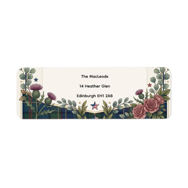 Tropisk blomstermönstrad etikett för returadress f (Framsidan)