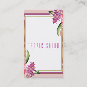 Tropisk blomsterorkidé lila rosa botanisk chic visitkort