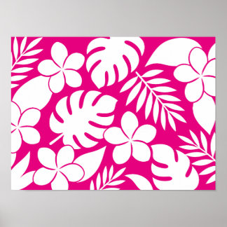 Tropisk blomsterplansch för handfärgning och visni poster