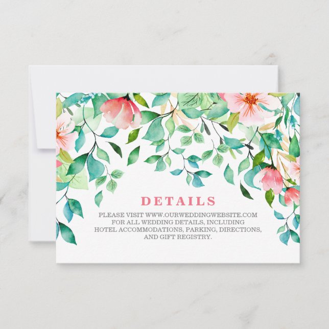 Tropisk blomstrand bröllop Detaljer RSVP-kort OSA Kort (Framsida)
