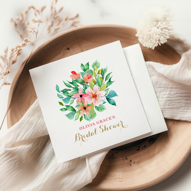 Tropisk blomstrand bröllopsdusch pappersservett (Skapare uppladdad)