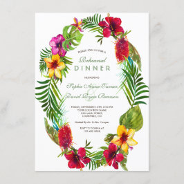Tropisk Bloom Hibiscus Guld REHEARSAL DINNER Inbjudningar