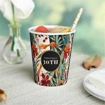 Tropisk Boho Blommig Ålders Födelsedagsfest Design