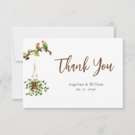 Tropisk botanisk bröllopsfotografi tackkort tack kort