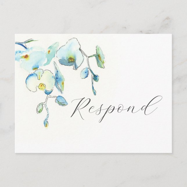 Tropisk botanisk RSVP-brevkort med måltidsval Vykort (Framsida)