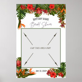 Tropisk Bris Blommig Bröllopsfest Fotobox Poster