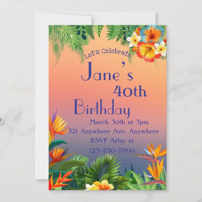 Tropisk bris inbjudningar (Framsida)