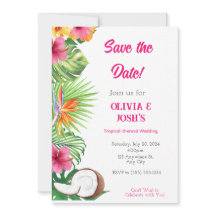 TROPISK BRÖLLLOPSKORT FÖR ATT Spara DATUM