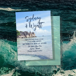 Tropisk bröllopsfest casual privat ceremoni inbjudningar