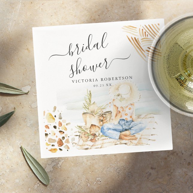 Tropisk bröllopsfest på stranden pappersservett (Skapare uppladdad)