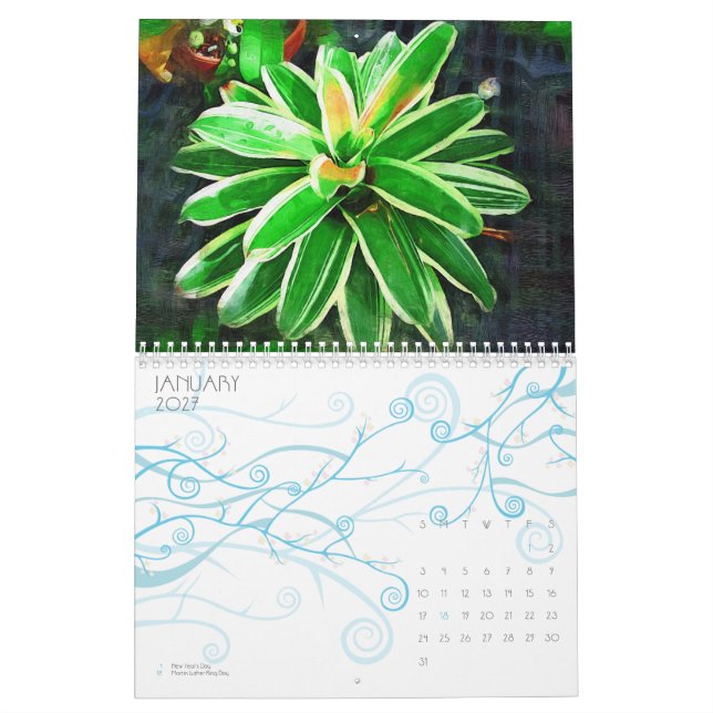 tropisk bromeliad & orchids, fairchild tropiskt G Kalender (Jan 2027)