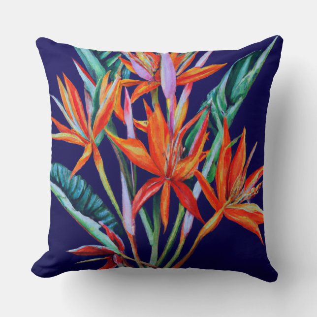 tropisk canna blommig kudde (Framsida)