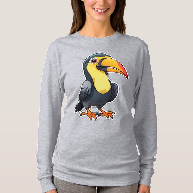 Tropisk Chibi Fågel T Shirt (Framsida)