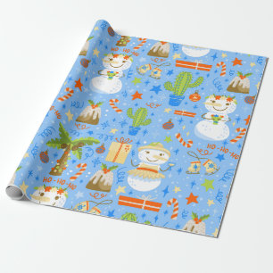 Tropisk christmas july snögubbe cactus sommar jula presentpapper