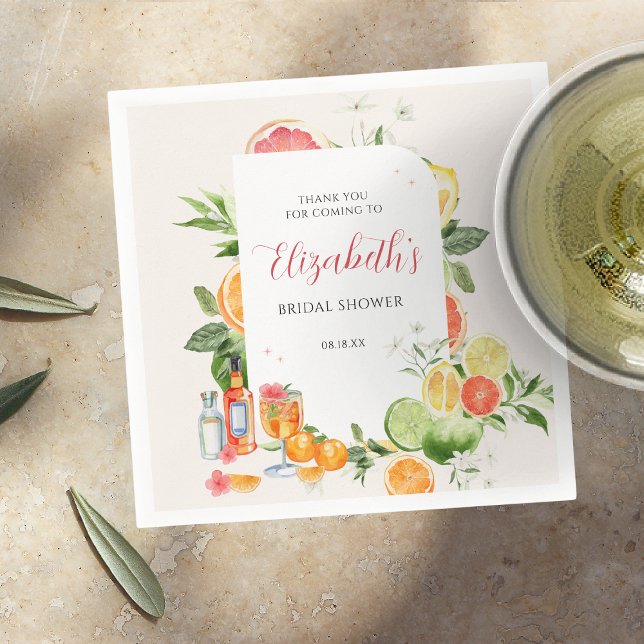 Tropisk Citrus Bröllopsdusch  Pappersservett (Skapare uppladdad)