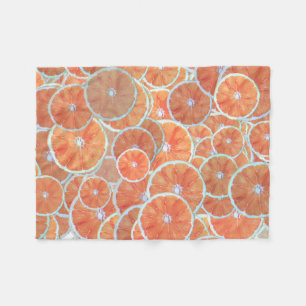 Tropisk Citrus Fruit Orange Tangerine Slices Fleecefilt