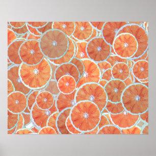 Tropisk Citrus Fruit Orange Tangerine Slices Poster