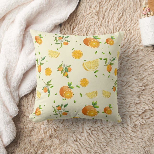 Tropisk citrus SOMMER Orange citron Slice Kudde (Filt)