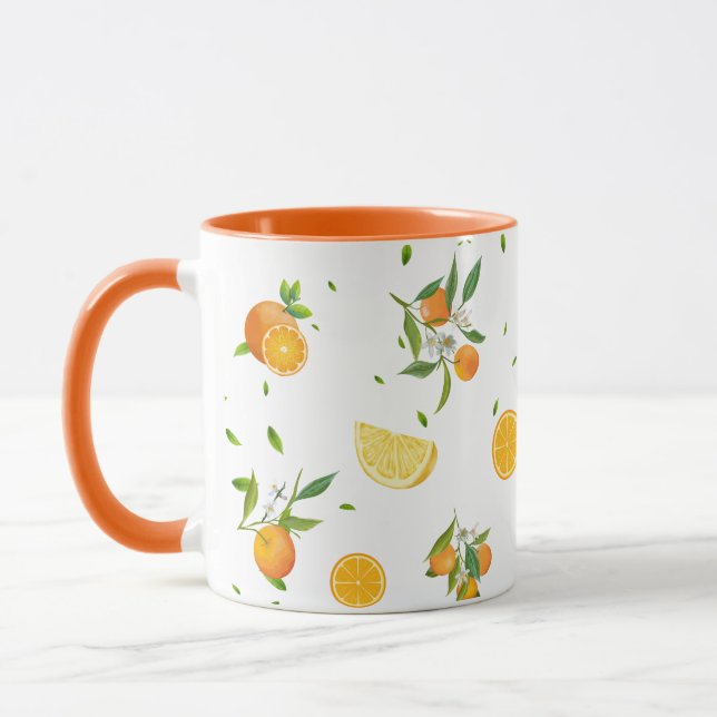 Tropisk citrus SOMMER Orange citron Slice Mugg (Vänster)