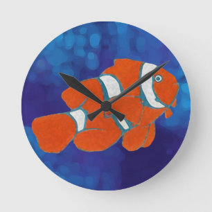 tropisk clownfisk för saltwater rund klocka