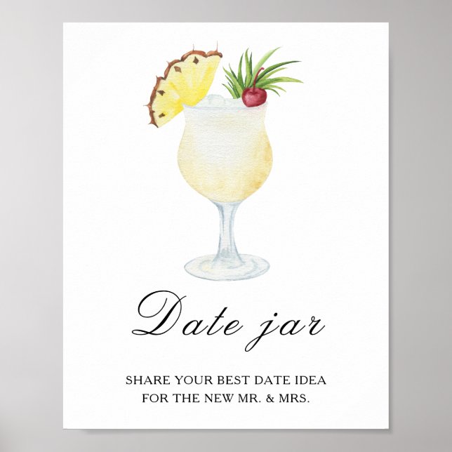 Tropisk cocktail bröllopsdusch - dejtingsidéer poster (Framsidan)