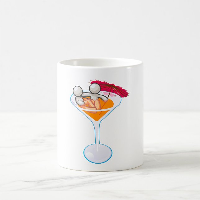 Tropisk Cocktail Martini Glas Tecknad Karaktär  Kaffemugg (Skapare uppladdad)