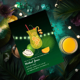 Tropisk Cocktail-utexamensfestinbjudan Inbjudningar