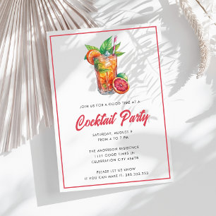 Tropisk cocktailfest på bakgården sommar drinkar inbjudningar