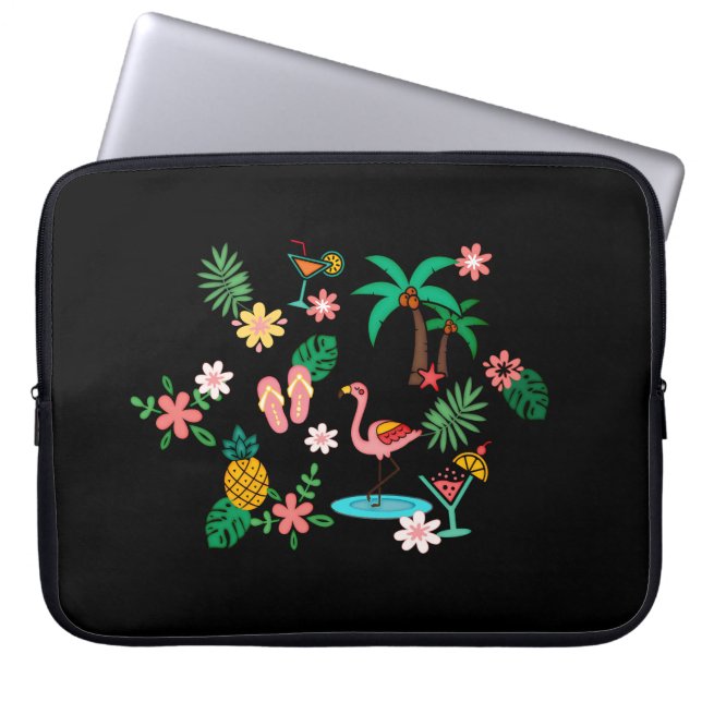 Tropisk Collage Laptop Fodral (Framsidan)